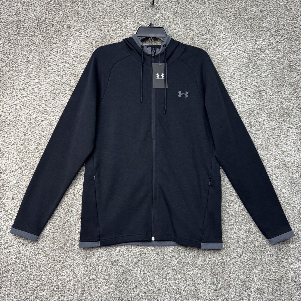 Under Armour Double‎ Knit Hoodie Men's Medium Full Zip Lightweight New With Tags